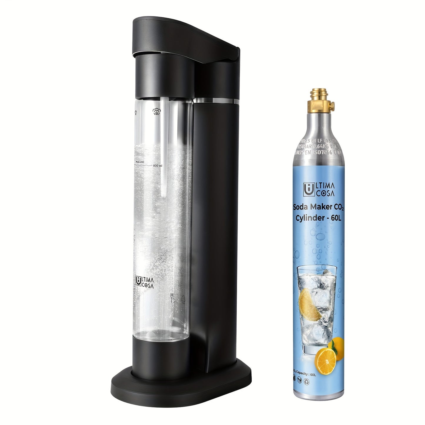 Sparkling Water Maker Bundle (Black), with CO2