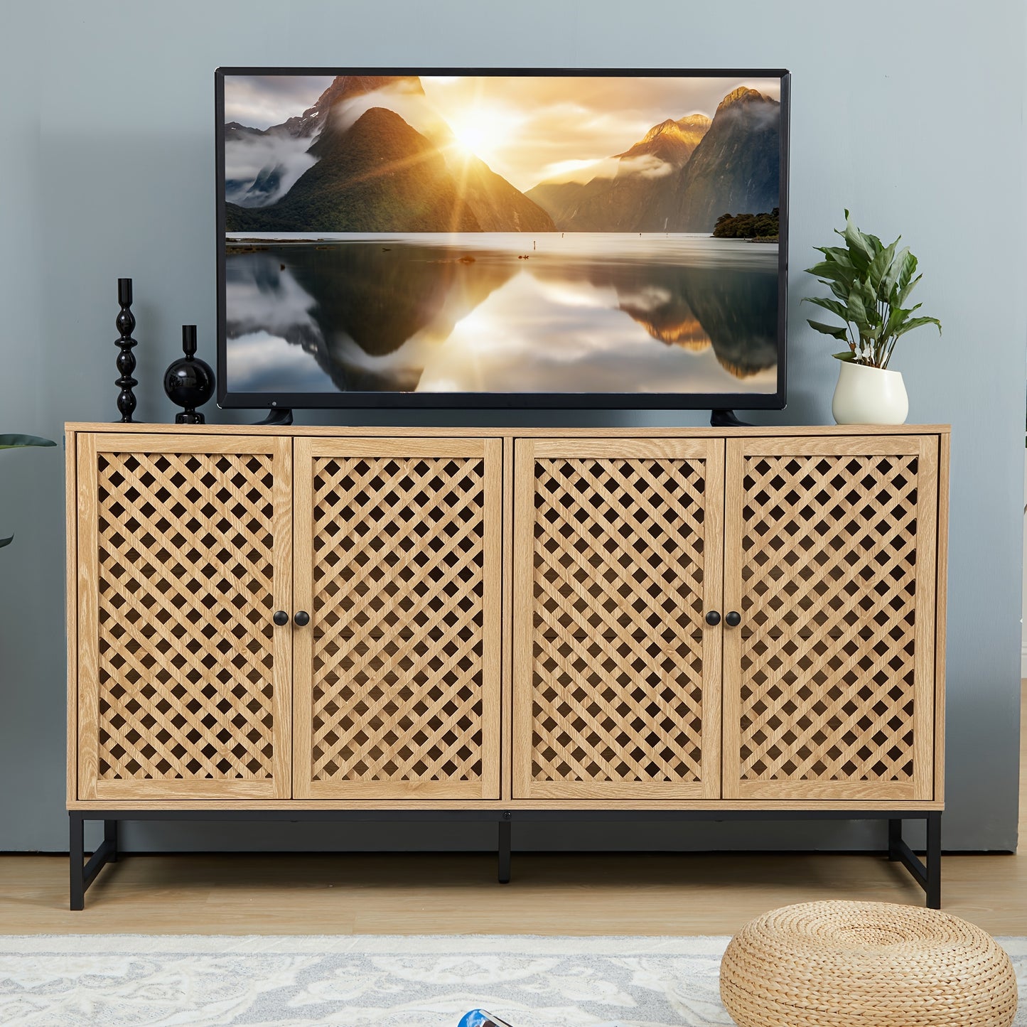 Farmhouse Sideboard Buffet Cabinet With Storage